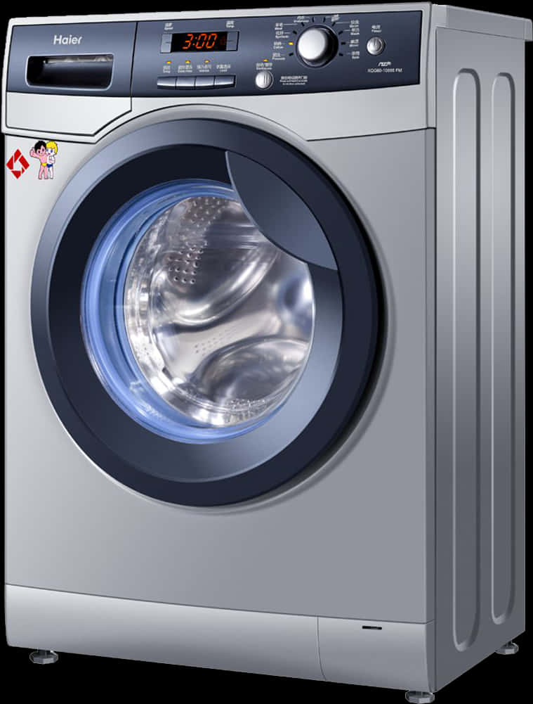 Modern Front Load Washing Machine PNG Image