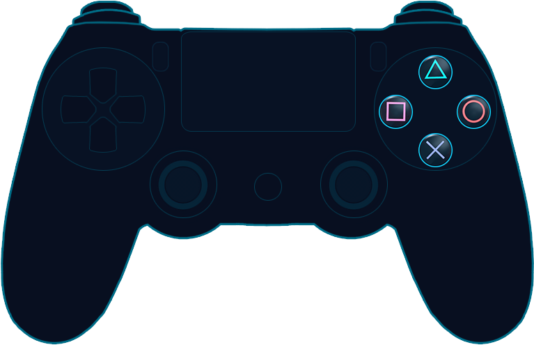 Modern Game Controller Silhouette PNG Image