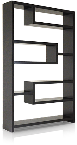 Modern Geometric Bookshelf PNG Image