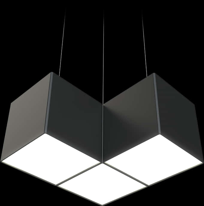 Modern Geometric Chandelier Design PNG Image