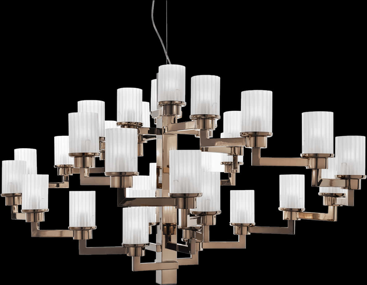 Modern Geometric Chandelier Design PNG Image