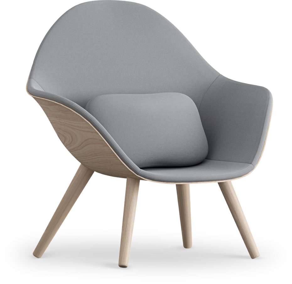 Modern Gray Accent Chair PNG Image