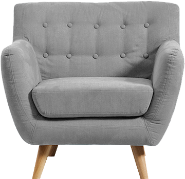 Modern Gray Armchair Design PNG Image