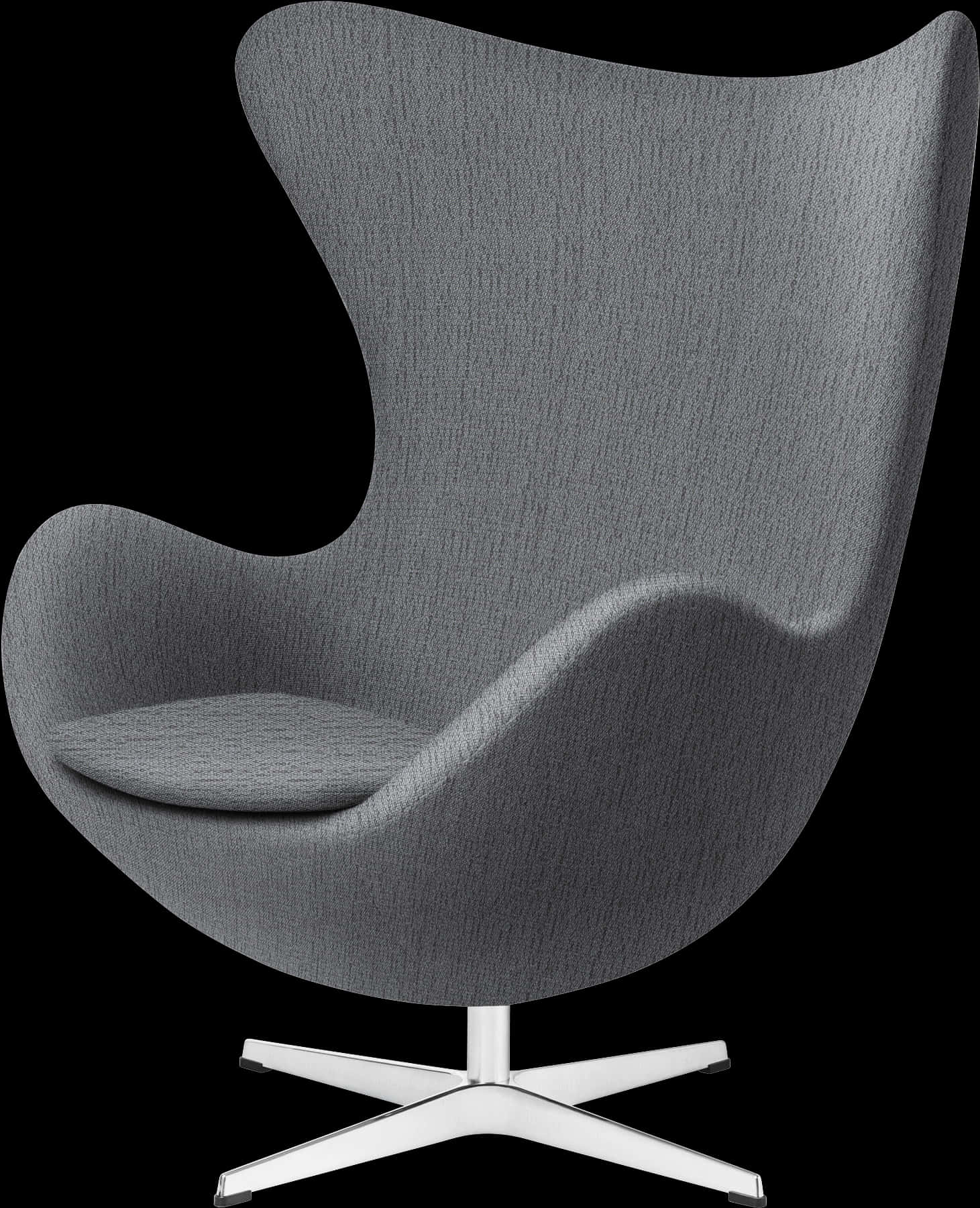 Modern Gray Egg Chair Design PNG Image