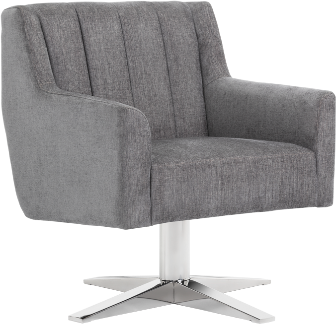 Modern Gray Fabric Office Chair PNG Image