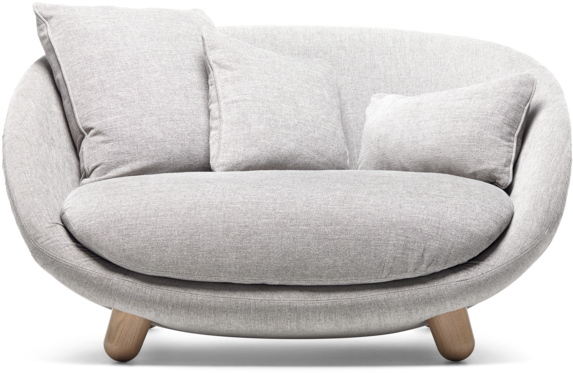 Modern Gray Loveseat Sofa PNG Image