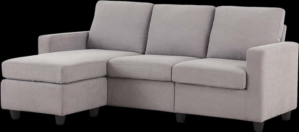 Modern Gray Sectional Sofawith Chaise PNG Image