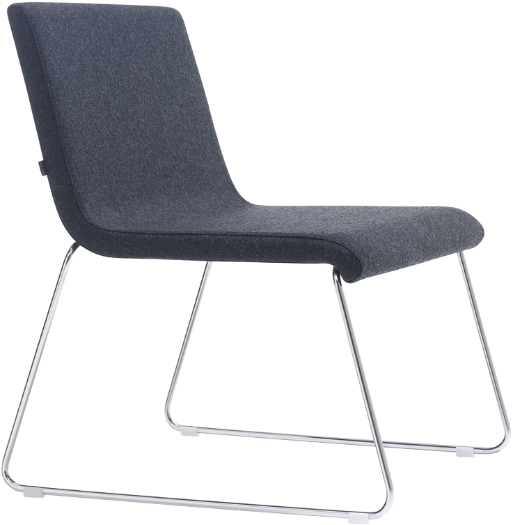 Modern Gray Upholstered Chair PNG Image