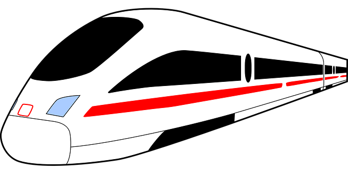 Modern High Speed Train Illustration PNG Image