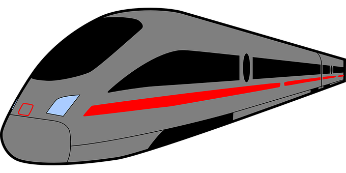 Modern High Speed Train Illustration PNG Image