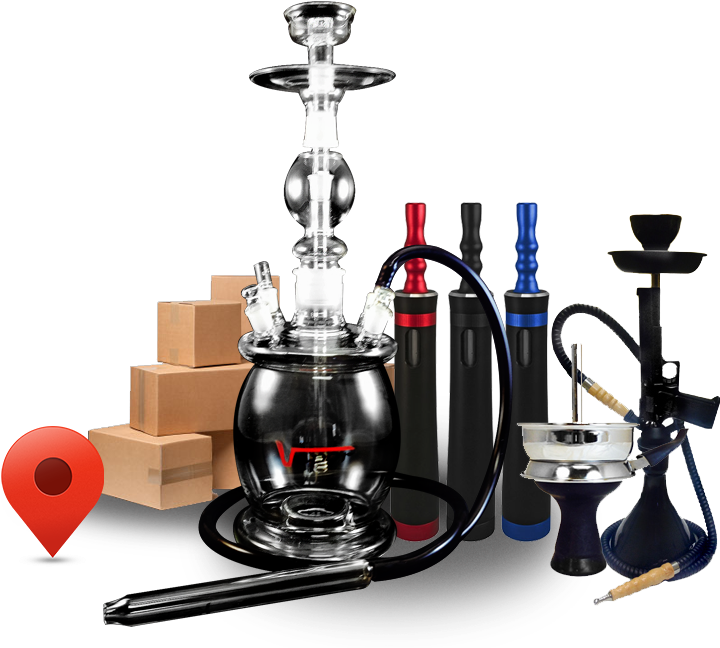 Modern Hookah Setupand Accessories PNG Image