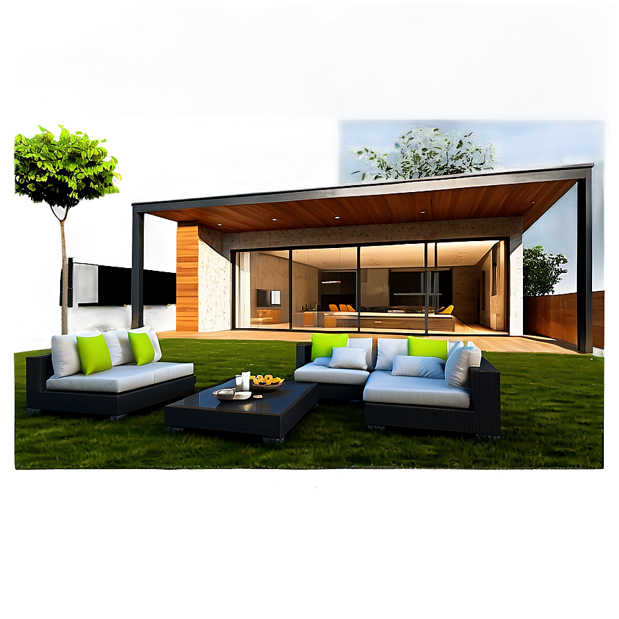 Modern House Outdoor Entertainment Areas Png Wqi83 PNG Image