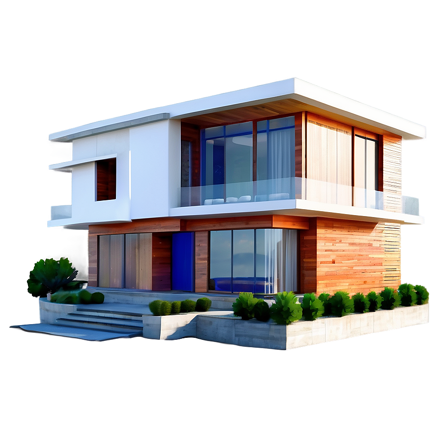 Modern House With Home Office Png Rjp PNG Image