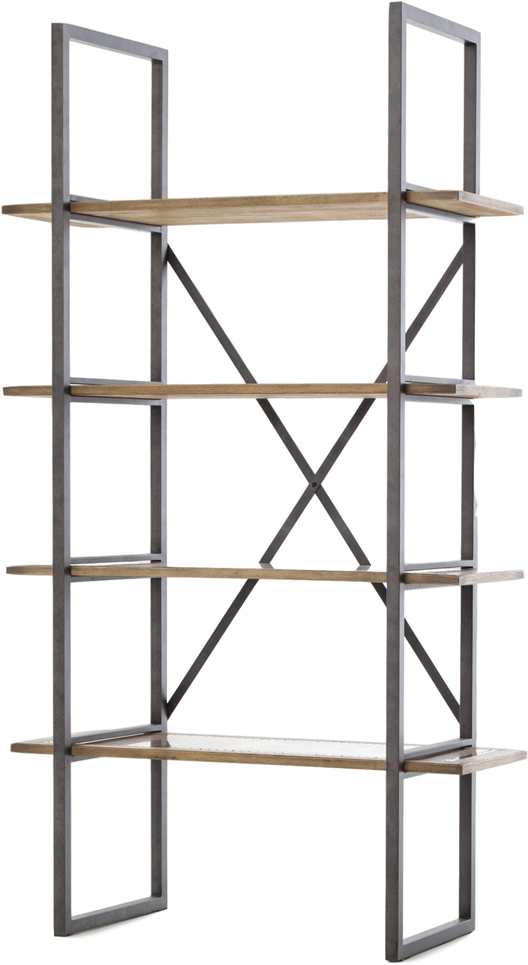 Modern Industrial Empty Bookshelf.png PNG Image