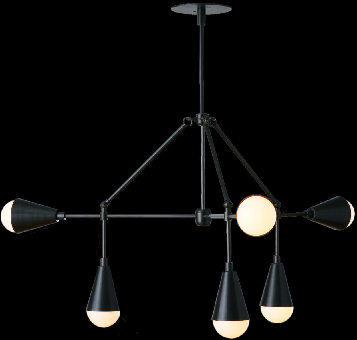 Modern Industrial Style Chandelier PNG Image