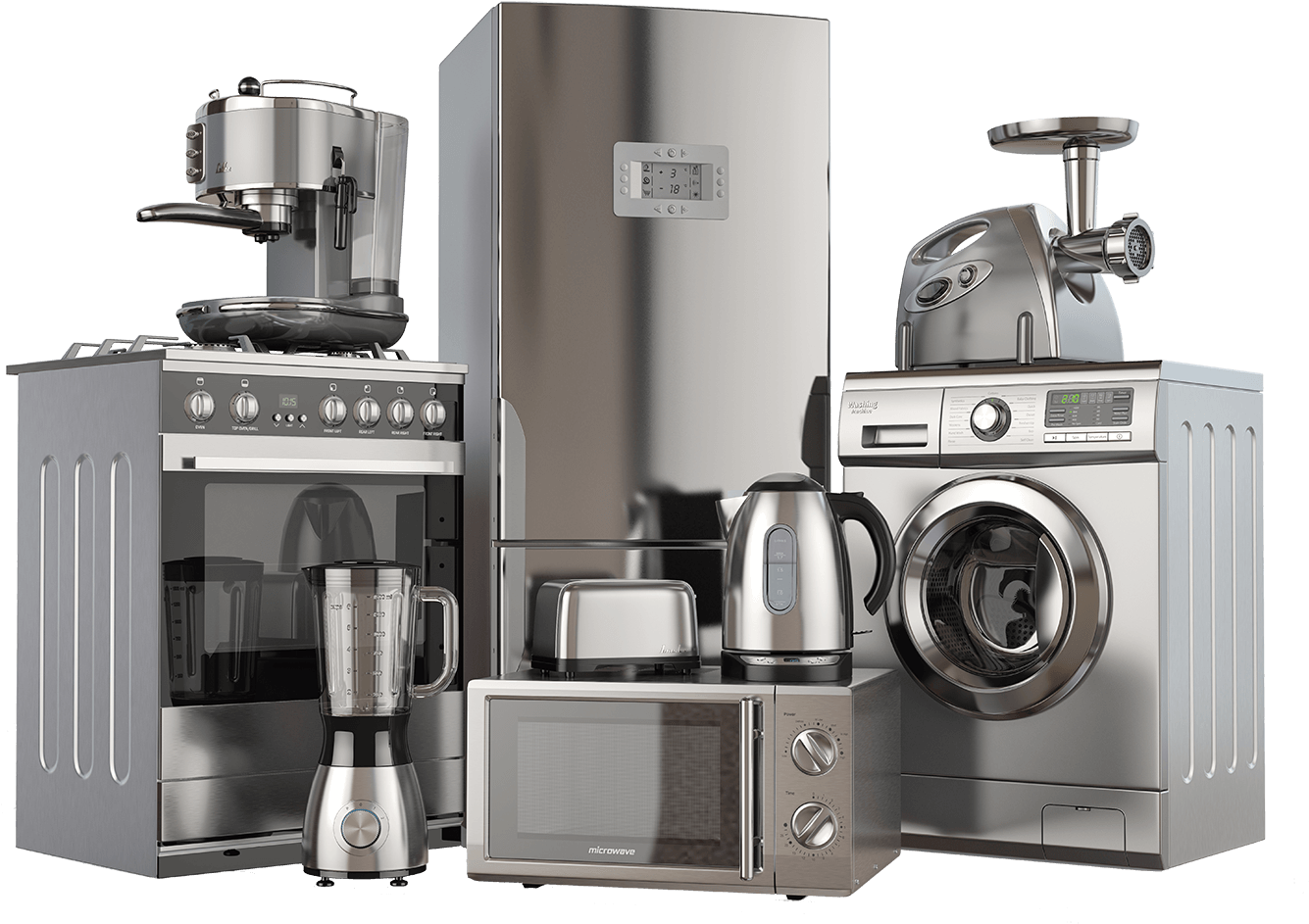 Modern Kitchen Appliances Set PNG Image