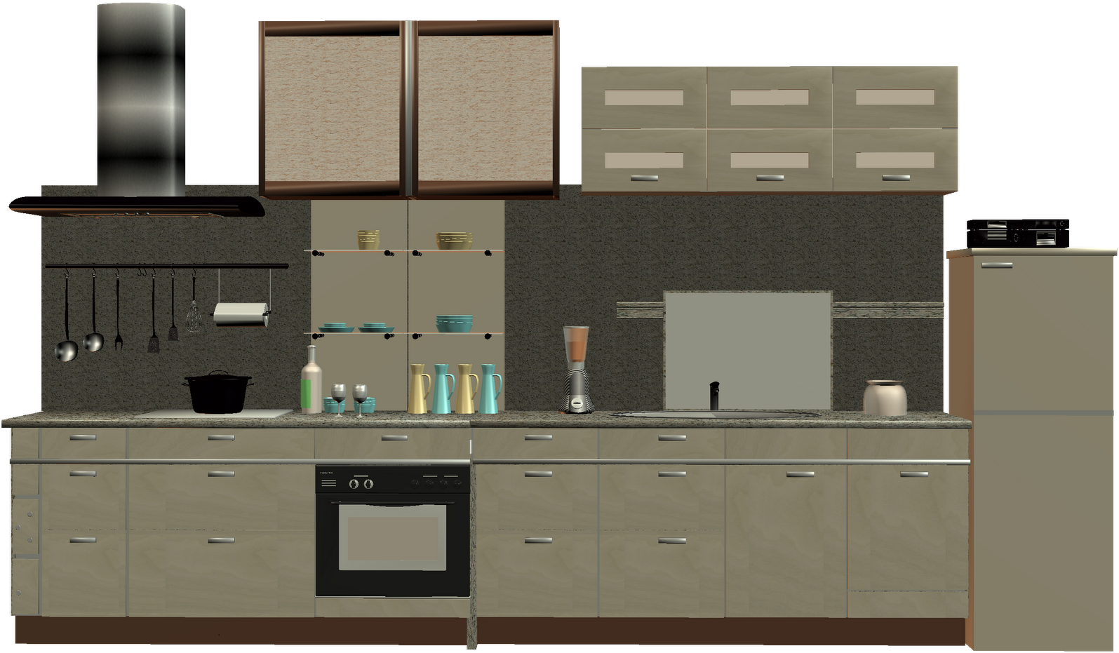 Modern Kitchen Design Layout PNG Image