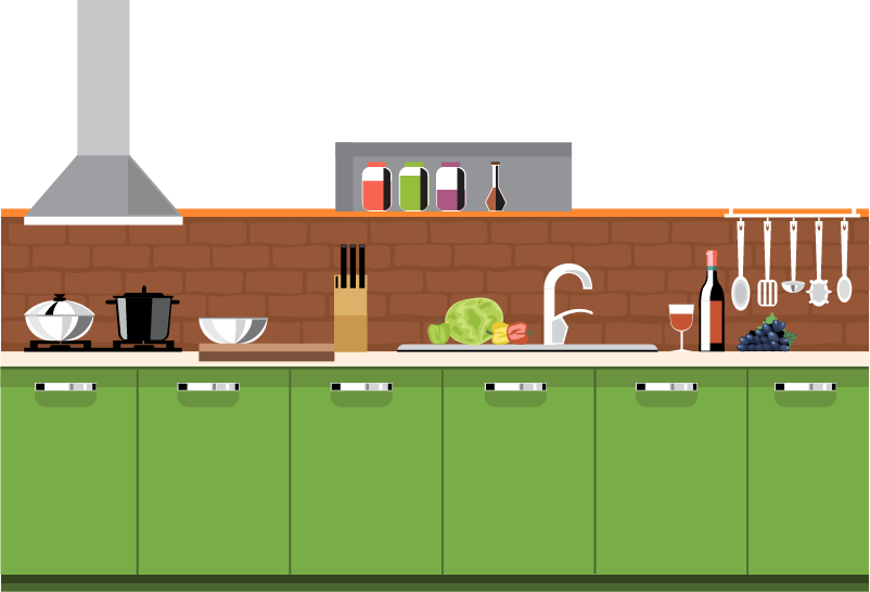 Modern Kitchen Interior Design PNG Image