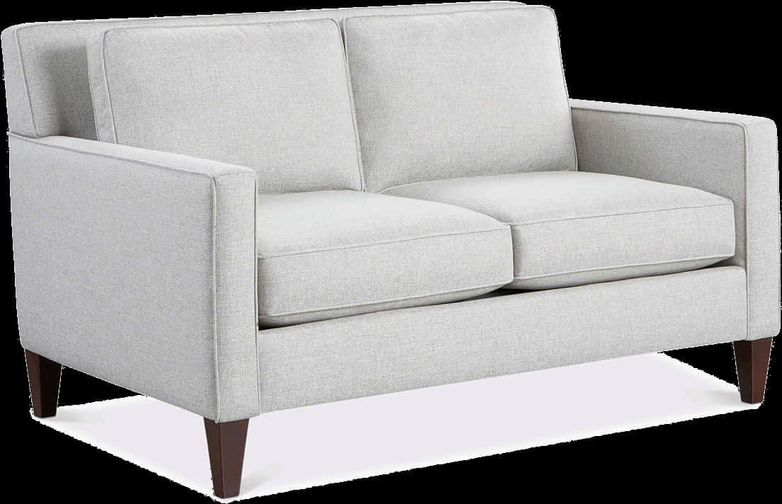 Modern Light Gray Loveseat Couch PNG Image