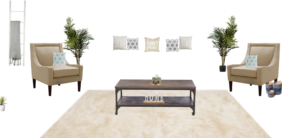 Modern Living Room Setup PNG Image