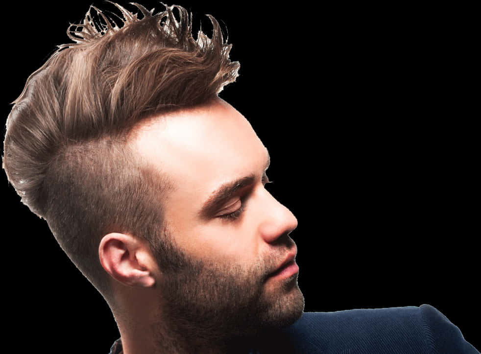 Modern Mens Hairstyle Side Profile PNG Image