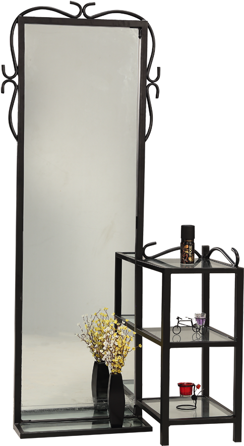 Modern Metal Dressing Tablewith Mirror PNG Image