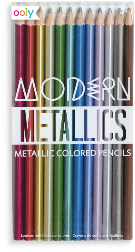 Modern Metallics Colored Pencils Packaging PNG Image