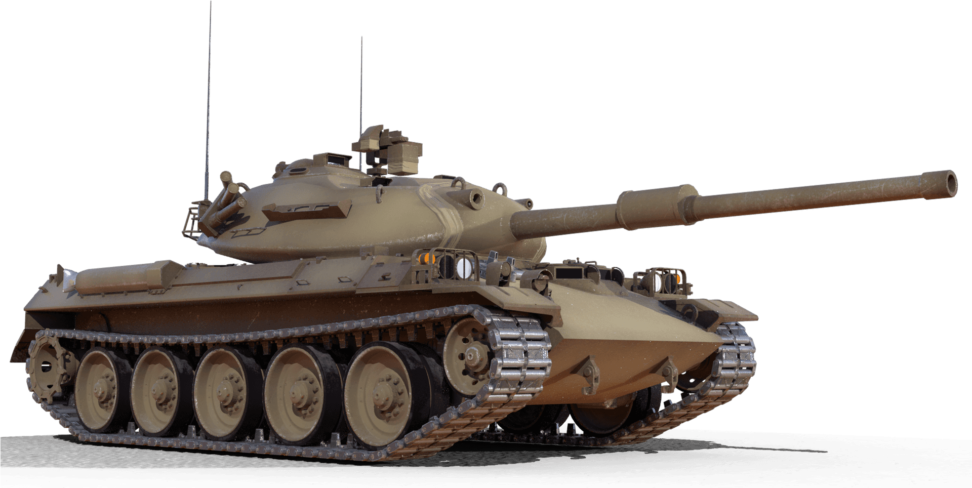 Modern Military Tank Profile PNG Image