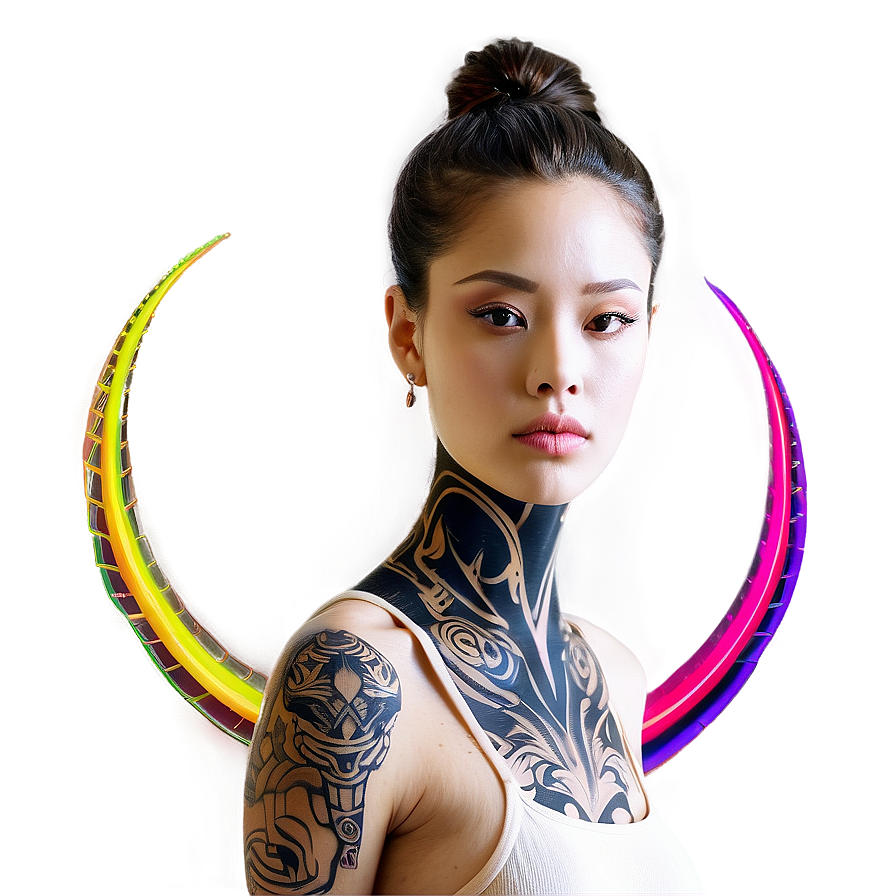 Modern Neck Tattoo Illustrations Png 98 PNG Image