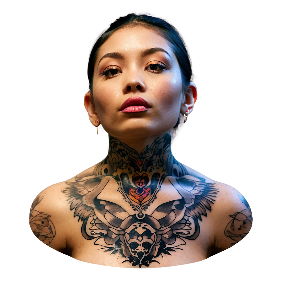 Modern Neck Tattoo Illustrations Png Smm PNG Image