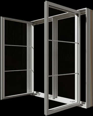 Modern Open Casement Window PNG Image