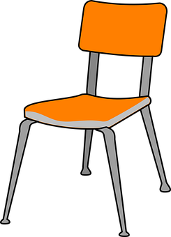 Modern Orange Chair Graphic PNG Image