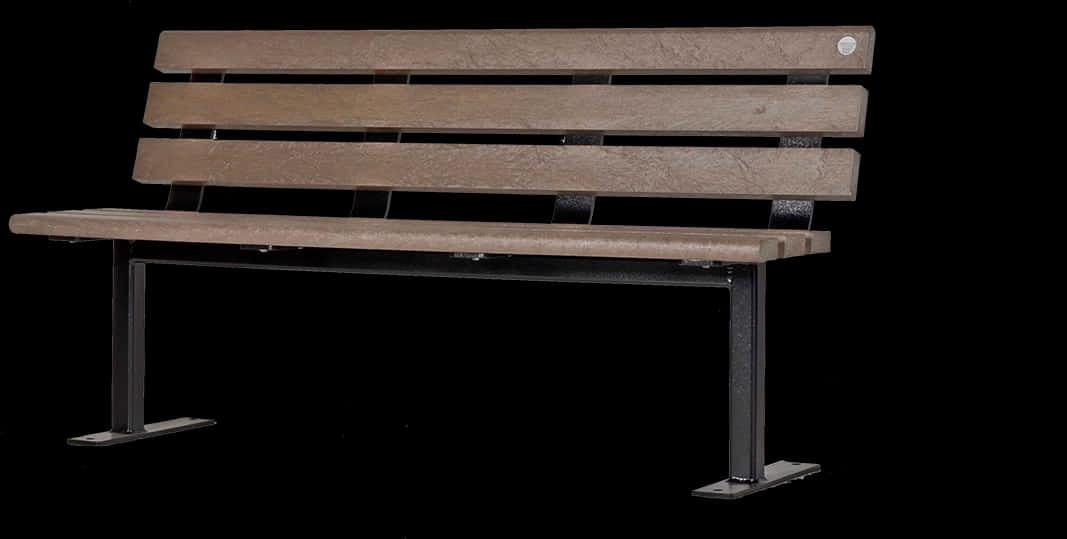 Modern Park Bench Isolatedon Black PNG Image