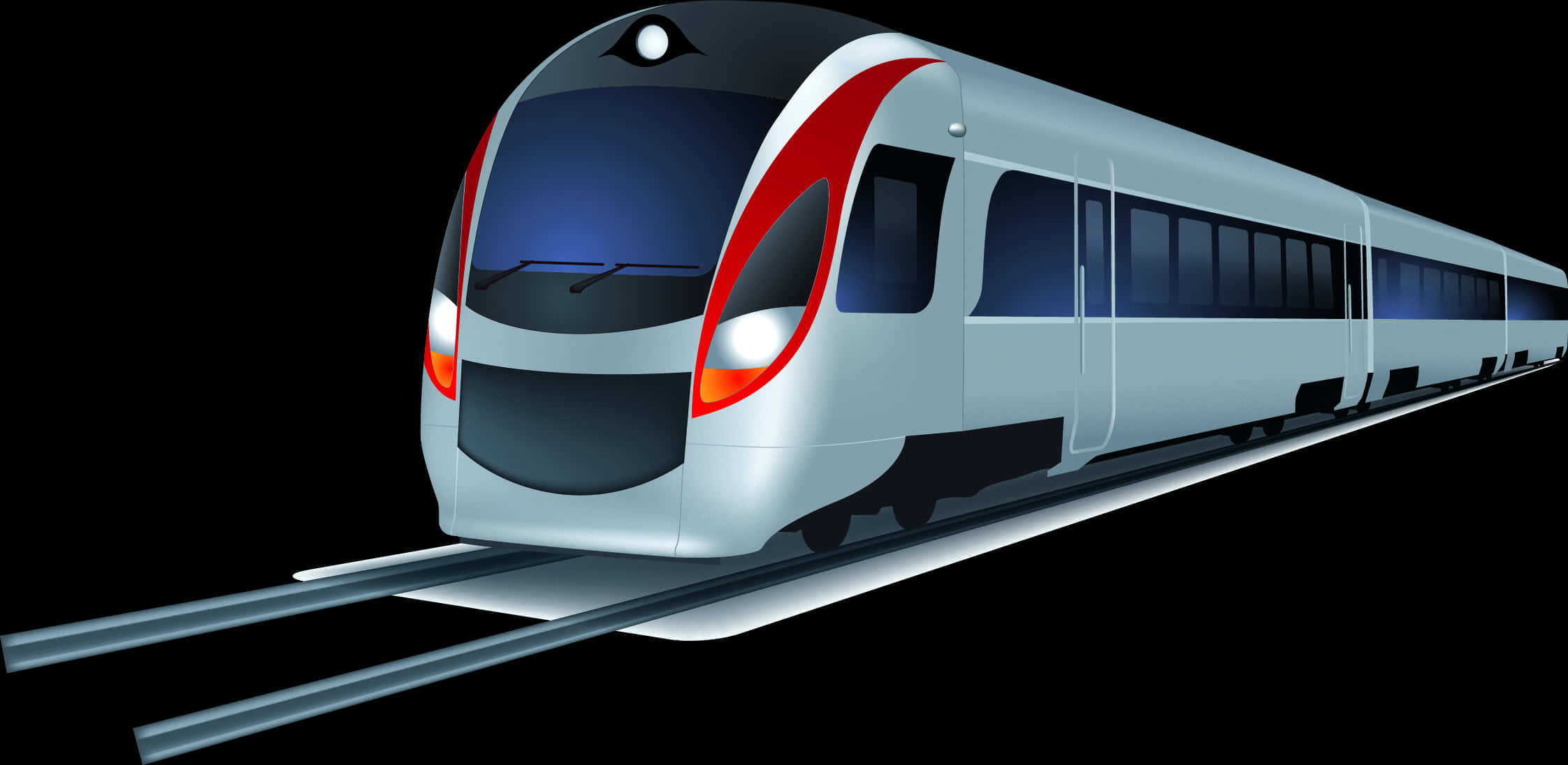 Modern Passenger Train Illustration PNG Image