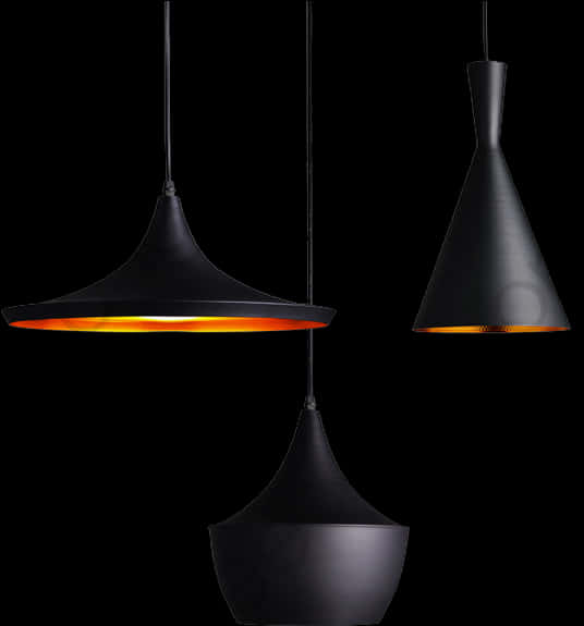 Modern Pendant Lights Collection PNG Image