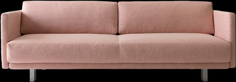 Modern Pink Fabric Couch PNG Image