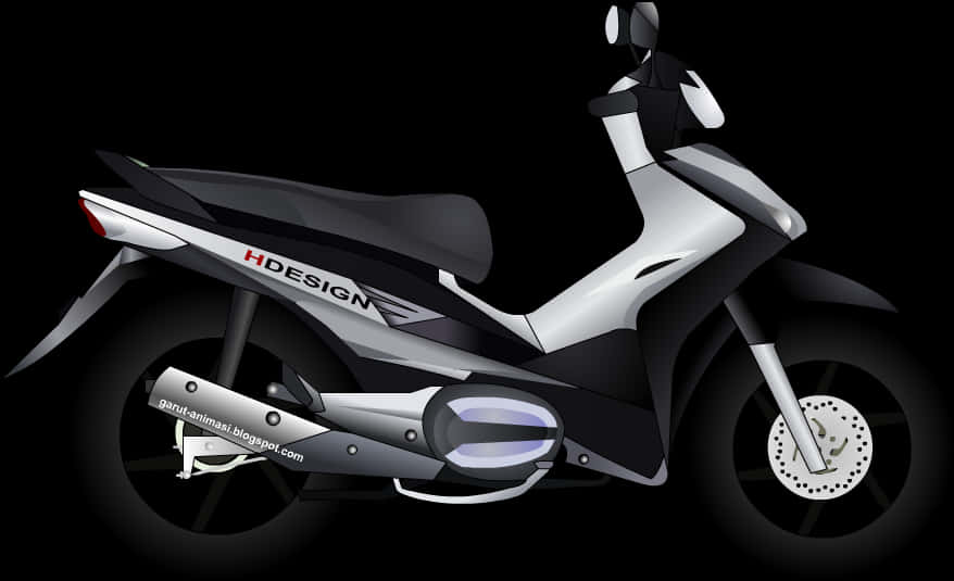 Modern Scooter Design Illustration PNG Image