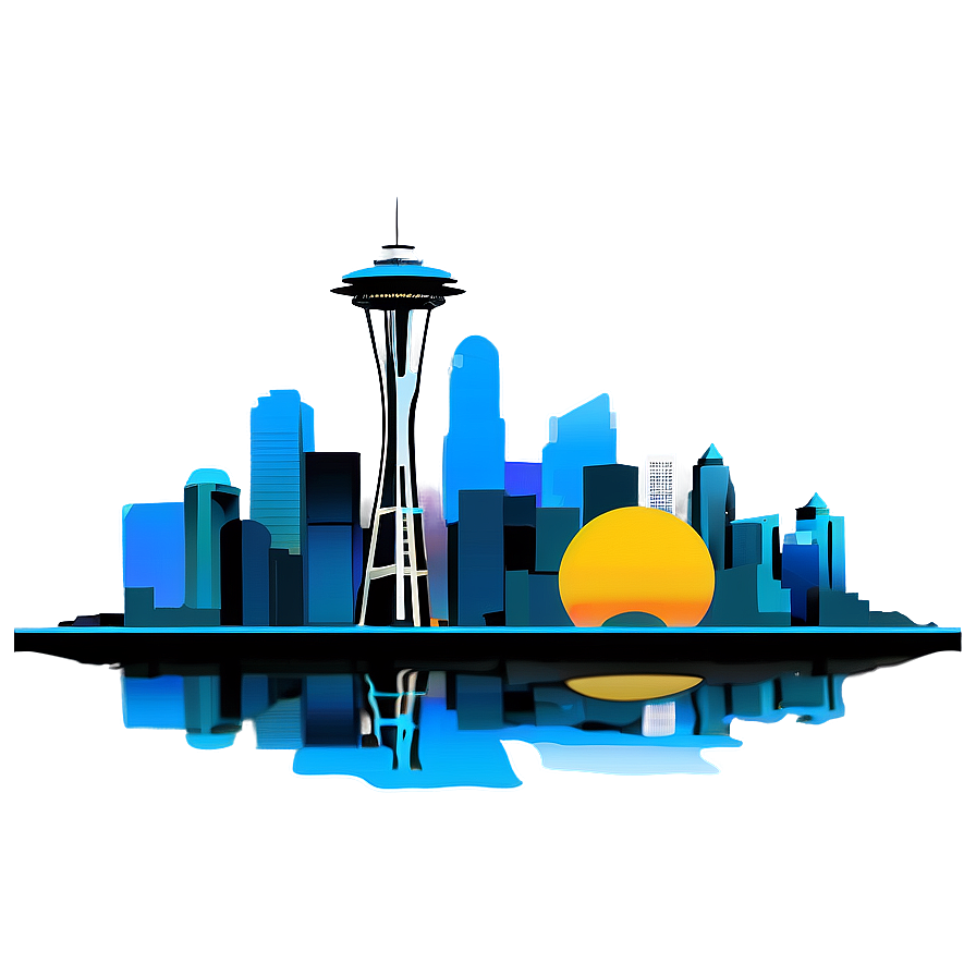 Modern Seattle Skyline Vector Png 35 PNG Image