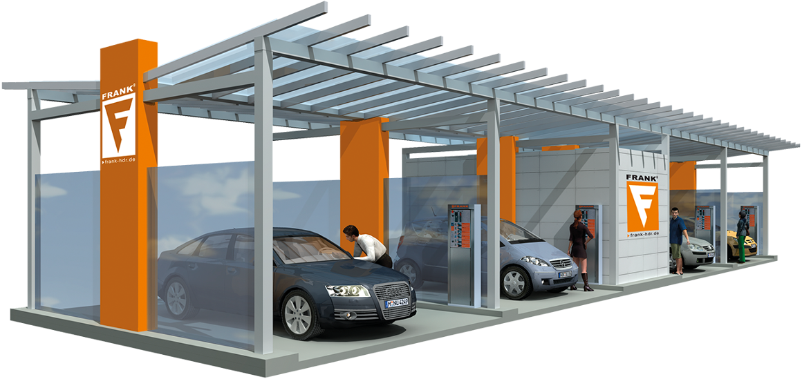 Modern Self Service Car Wash Stations PNG Image