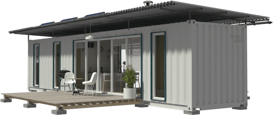 Modern Shipping Container Home PNG Image