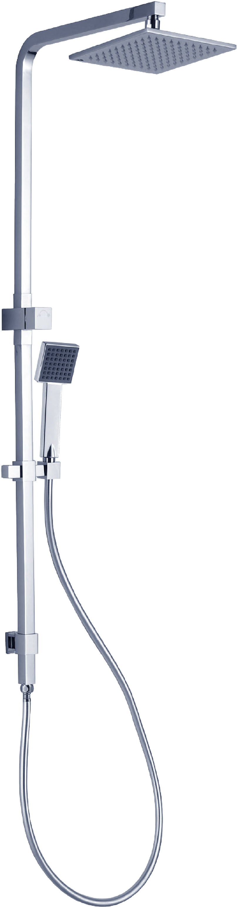 Modern Shower Systemwith Rainfall Headand Handheld PNG Image