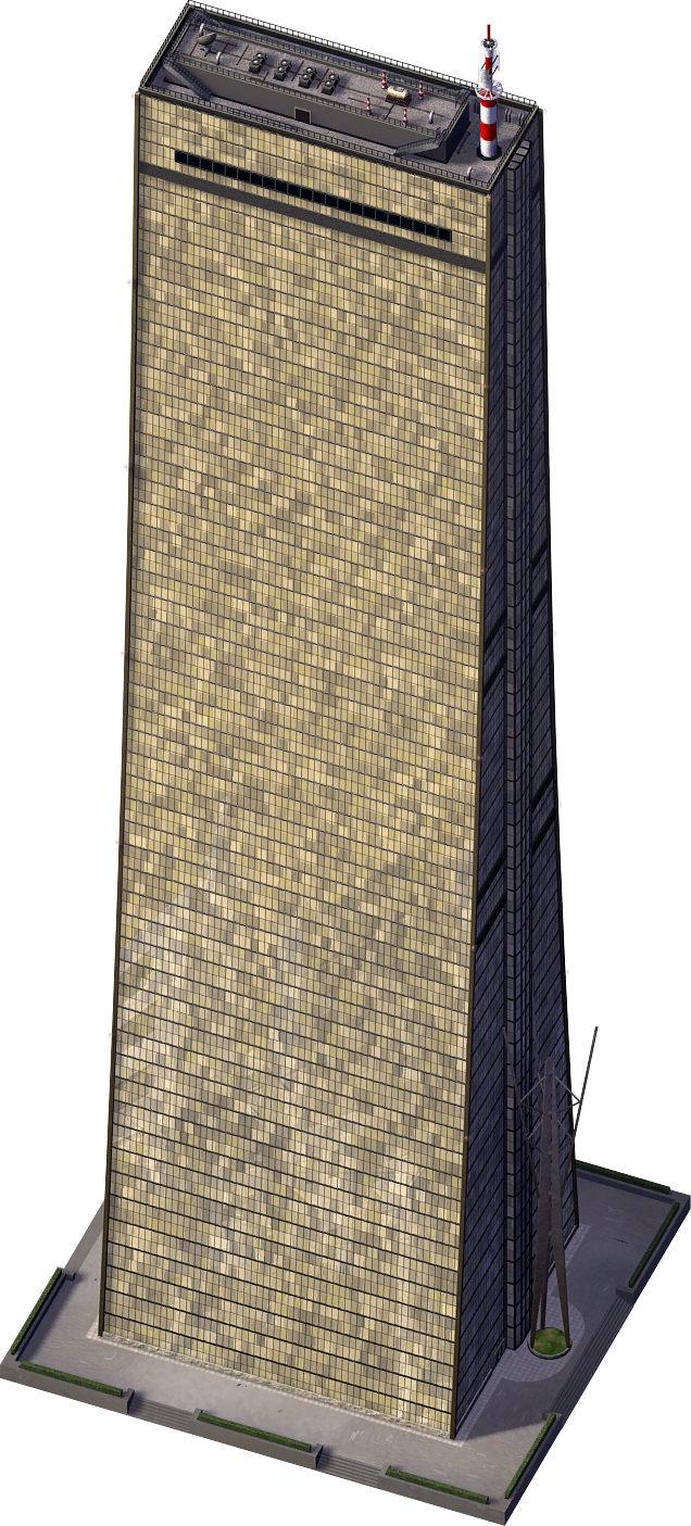 Modern Skyscraper Isometric View PNG Image