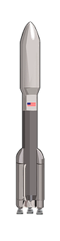 Modern Space Rocket Vertical View PNG Image