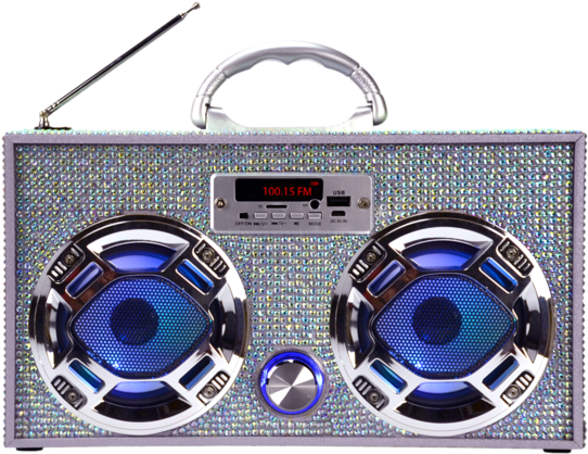 Modern Sparkling Boombox PNG Image