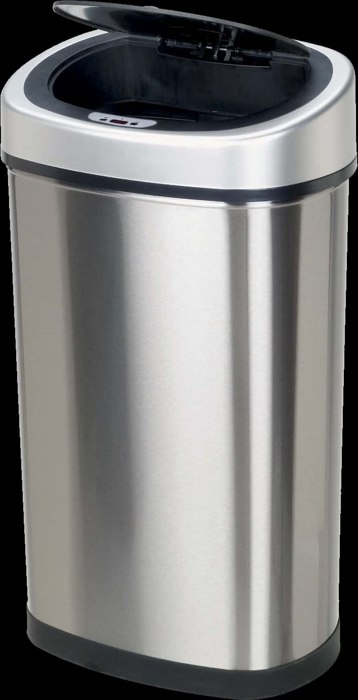 Modern Stainless Steel Trash Can PNG Image