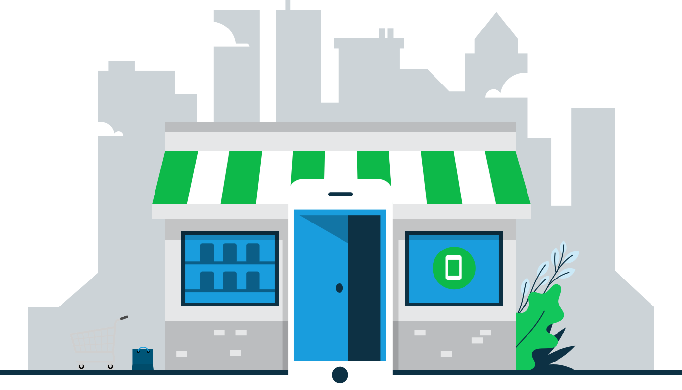 Modern Storefront Illustration PNG Image