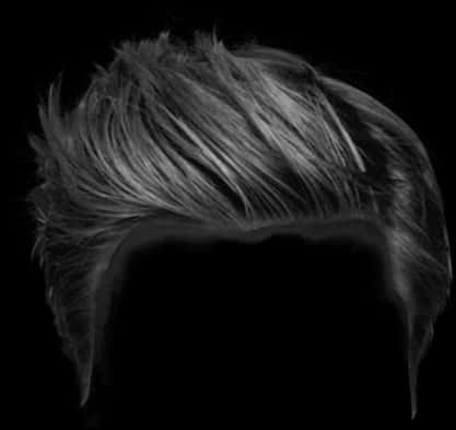 Modern Swept Hairstyle Black Background PNG Image