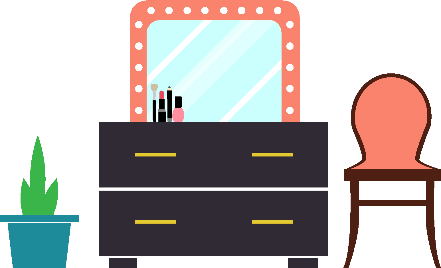 Modern Vanity Setupwith Mirror PNG Image