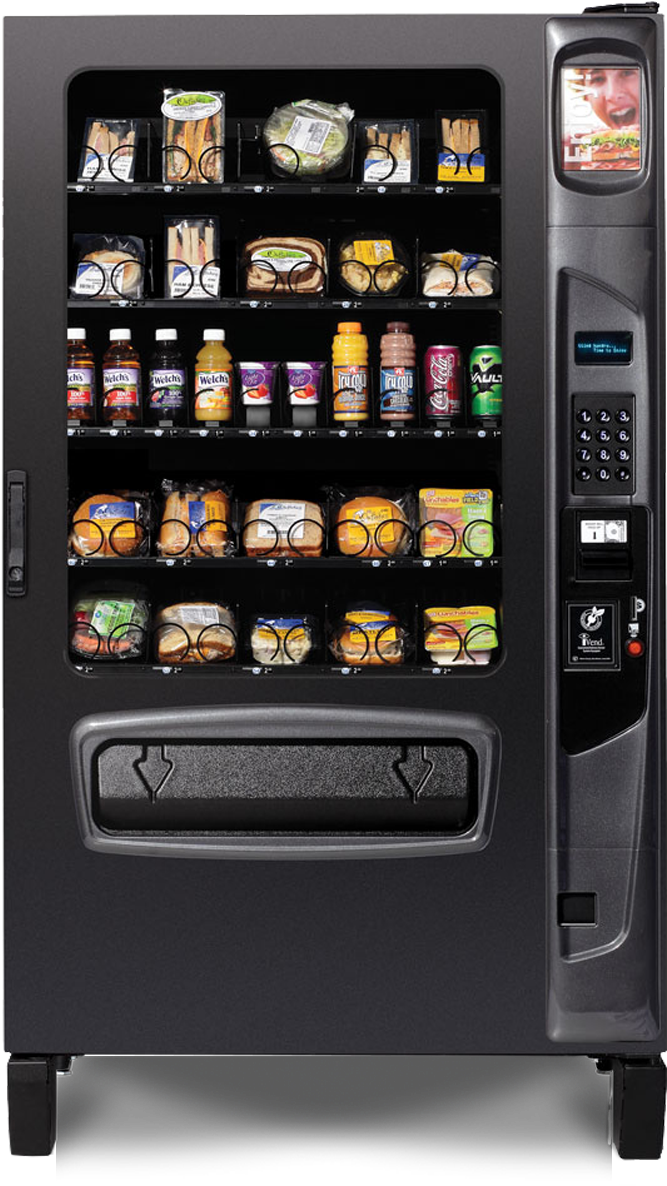 Modern Vending Machine Stockedwith Snacksand Drinks PNG Image