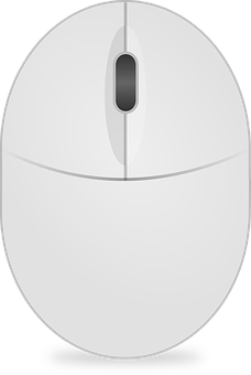 Modern White Computer Mouse Icon PNG Image